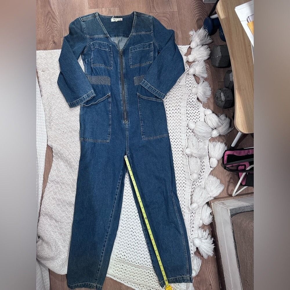 MADEWELL SMALL WOMENS Denim Jumpsuit with Front Zipper - Picture 4 of 12